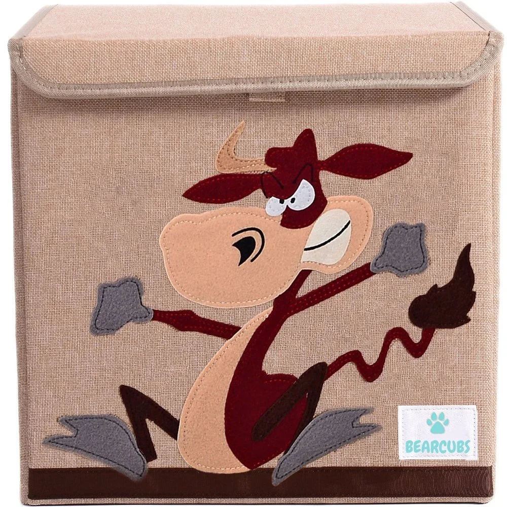 NWT Bearcubs Toy Box - Folding Canvas Small Cube Toy Chest for Toy Storage NEW